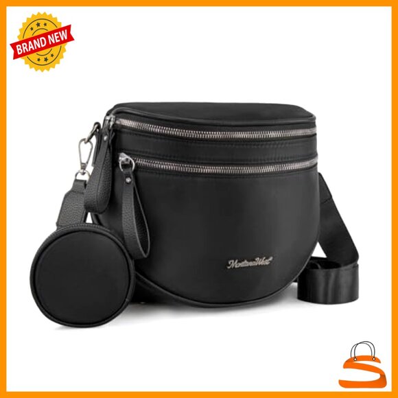 Large Nylon Crossbody Bum Bag with Coin Purse Adjustable Strap Waterproof - Picture 4 of 7